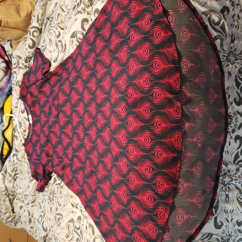 Sm. Lularoe carly dress, fushia/navy